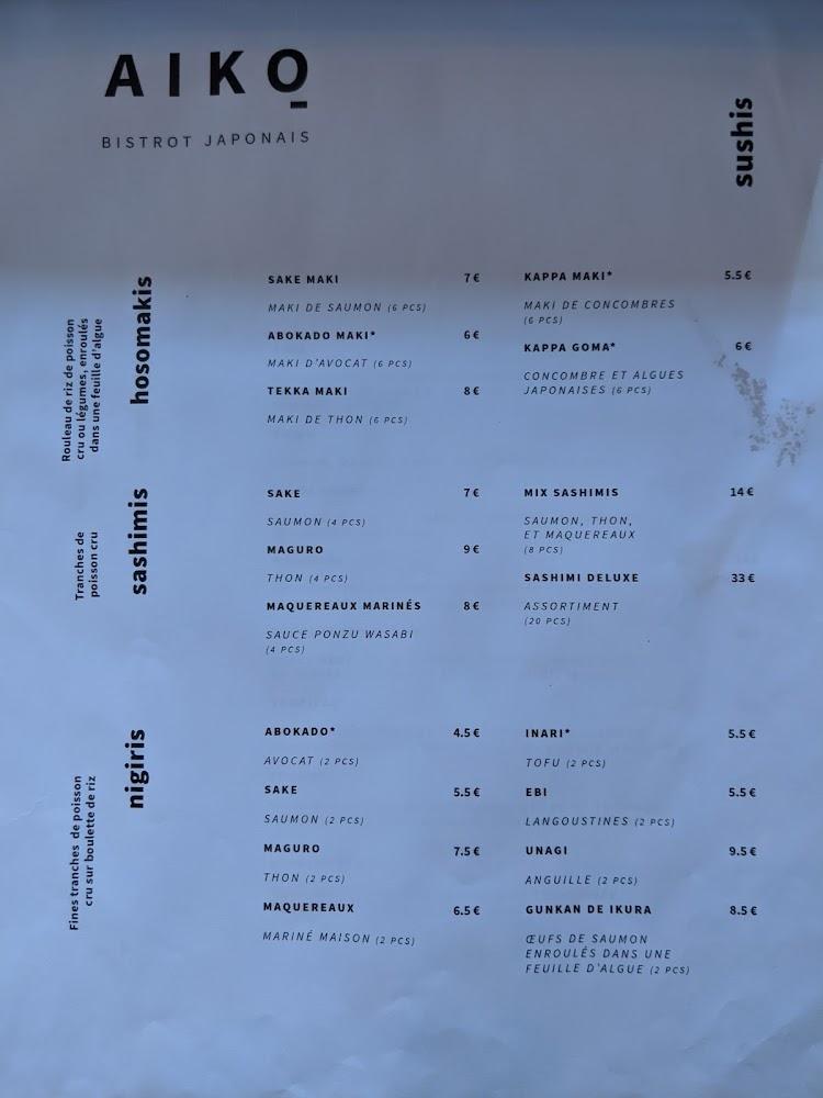 Aiko Bistrot Japonais - Menu Image 4
